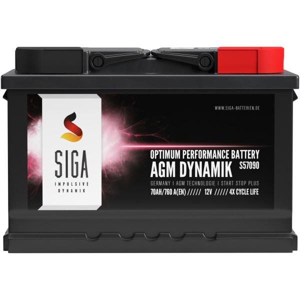 Batterie auto SIGA AGM Dynamik 70 Ah 12 V